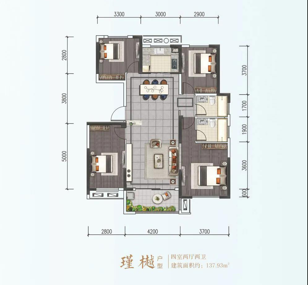 瑾樾 4室2厅1厨2卫